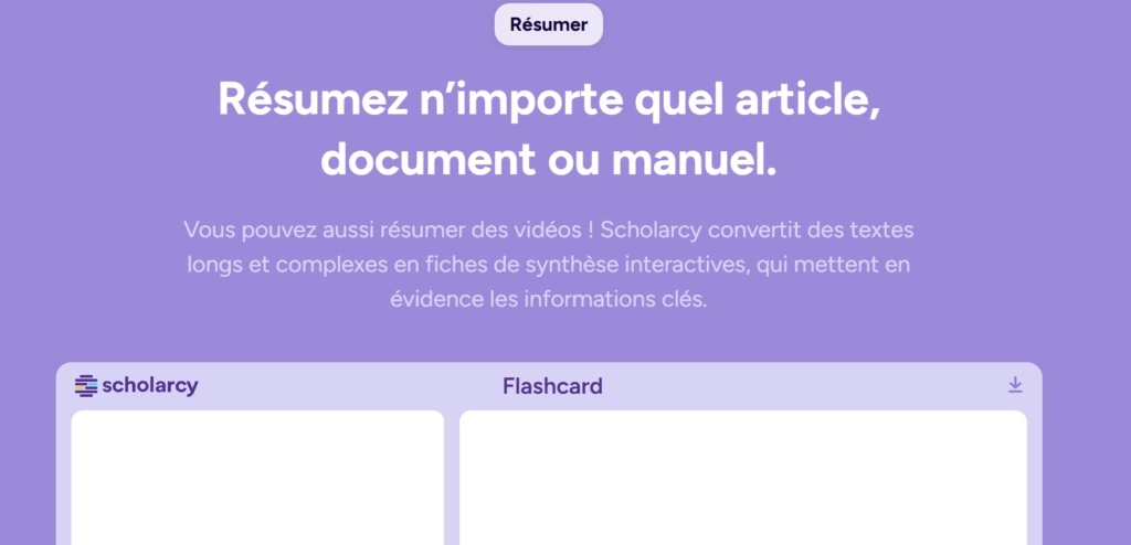 Résumer un texte avec scholarcy avis