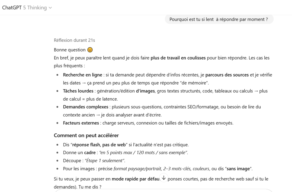 Et si on posait la question a Chat GPT lui même ?
